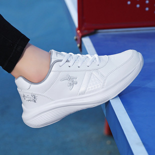 White Shoes Women's Autumn Non-slip Running Shoes Women's Leather Surface Waterproof Soft Sole Lightweight Comfortable Non-slip Casual sneaker