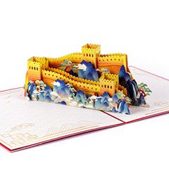 2025年新型箔押し赤色長城3d創意立体グリーティングカード