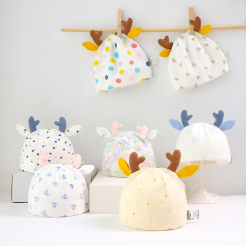 Newborn Bonnet Spring and Autumn Season 0-3 Months Ultra Cute Baby Hooded Cap Hospital Hat Infant Hat Forehead Cover