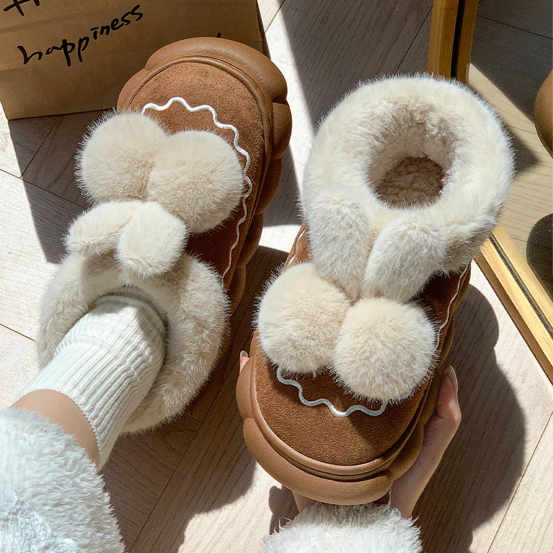 Zapatillas de algodón cálido para mujeres invierno 2024 nuevo otoño invierno antideslizante en el hogar zapatos de algodón de peluche para hombres