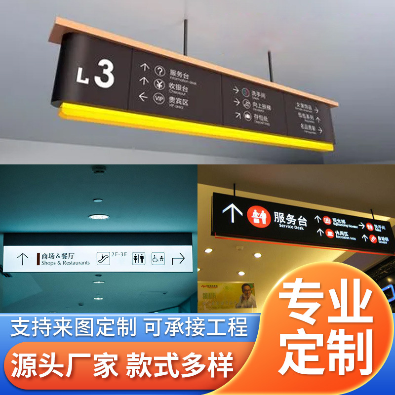 发光吊牌小区车库吊牌灯箱医院导视牌商场超市发光导向广告指示牌