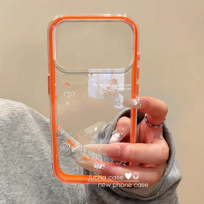 Suitable for Xiaomi 17 Pro Max Phone Case with an Instagram-Style Design, Unique for Xiaomi 15, Orange Lucky Koi