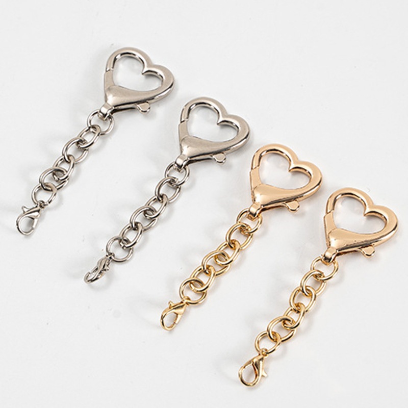 桃心龙虾扣挂八字扣配303龙虾扣电镀爱心钥匙扣diy饰品配件锌合金