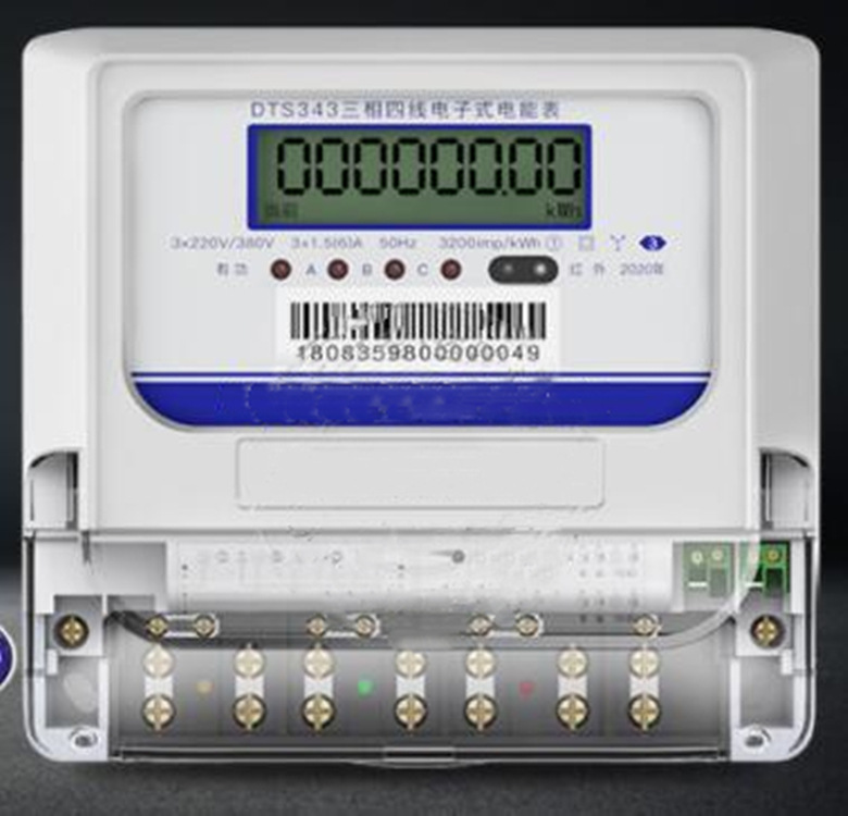 三相四线电子式电能表 型号 DTS343-3 1.5(6)A 库号 M381872