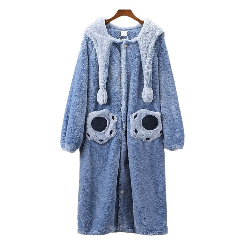 2023 Коралловый бархат Пижама Зимний халат Женщины могут носить одежду на улице с капюшоном Мужская пижама