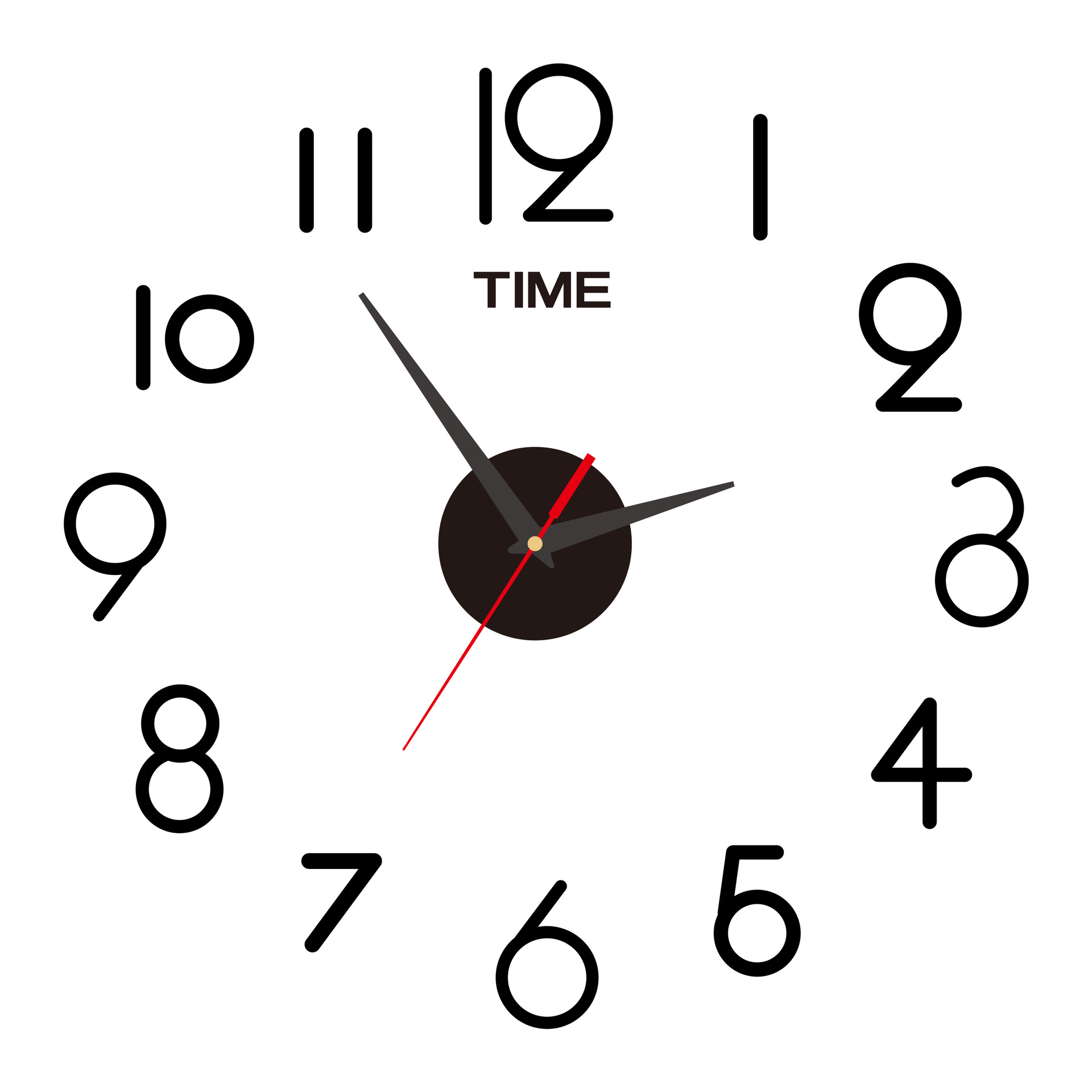 Creativo acrílico luminoso DIY Reloj nórdico de pared simple sala de estar entrada mudo reloj personalizado digital Reloj decorativo