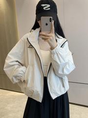 冲锋衣外套女2025新款秋季美式复古洋气短款小个子夹克上衣棒球服