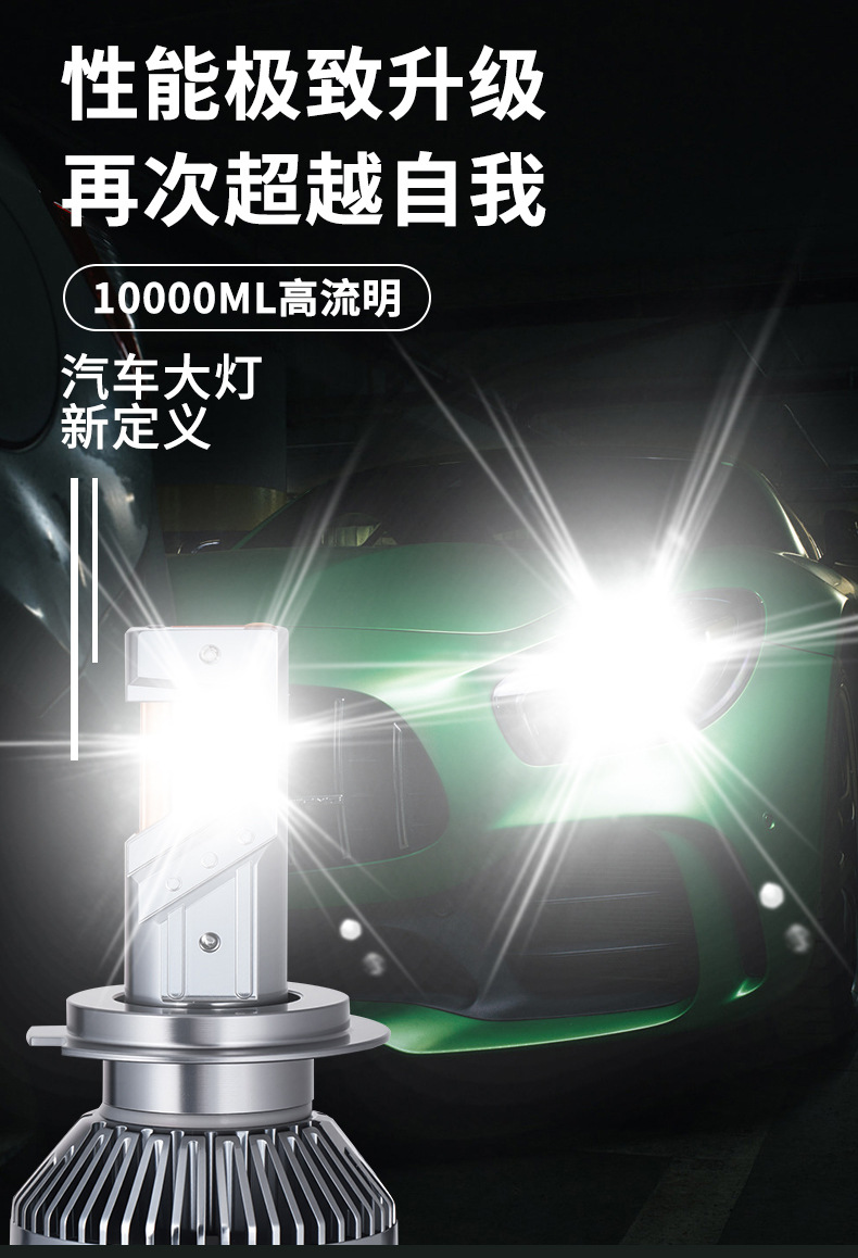 Cross-border special for three copper tube heat dissipation LED car headlights Y37 high-power 300W high-brightness spotlight waterproof headlights
