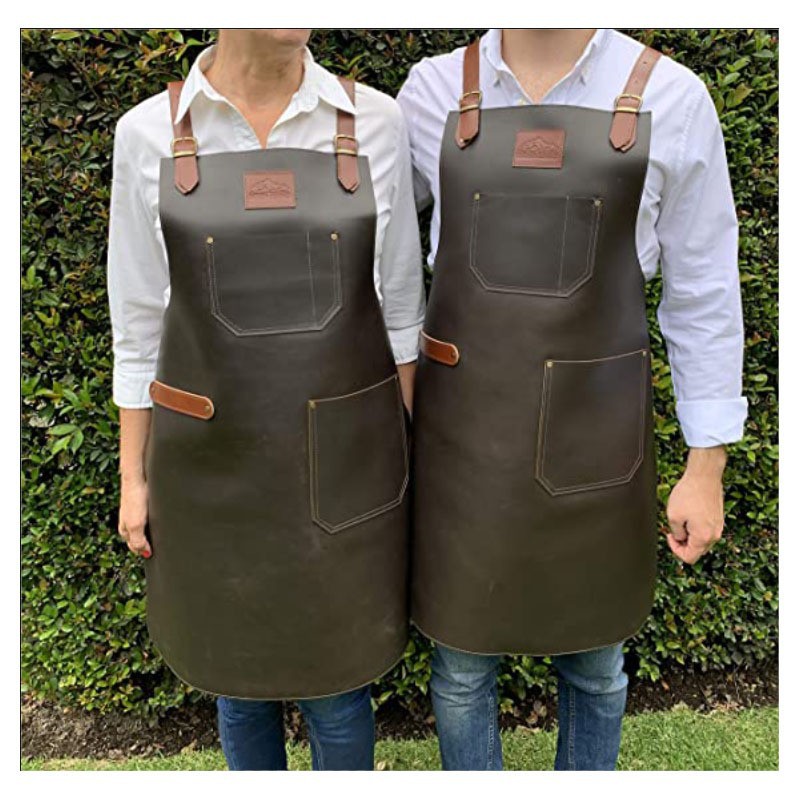 Amazon pu delantal de cuero barbacoa hornear tienda jardinería peluquería ropa de trabajo hogar cocina delantal fábrica al por mayor