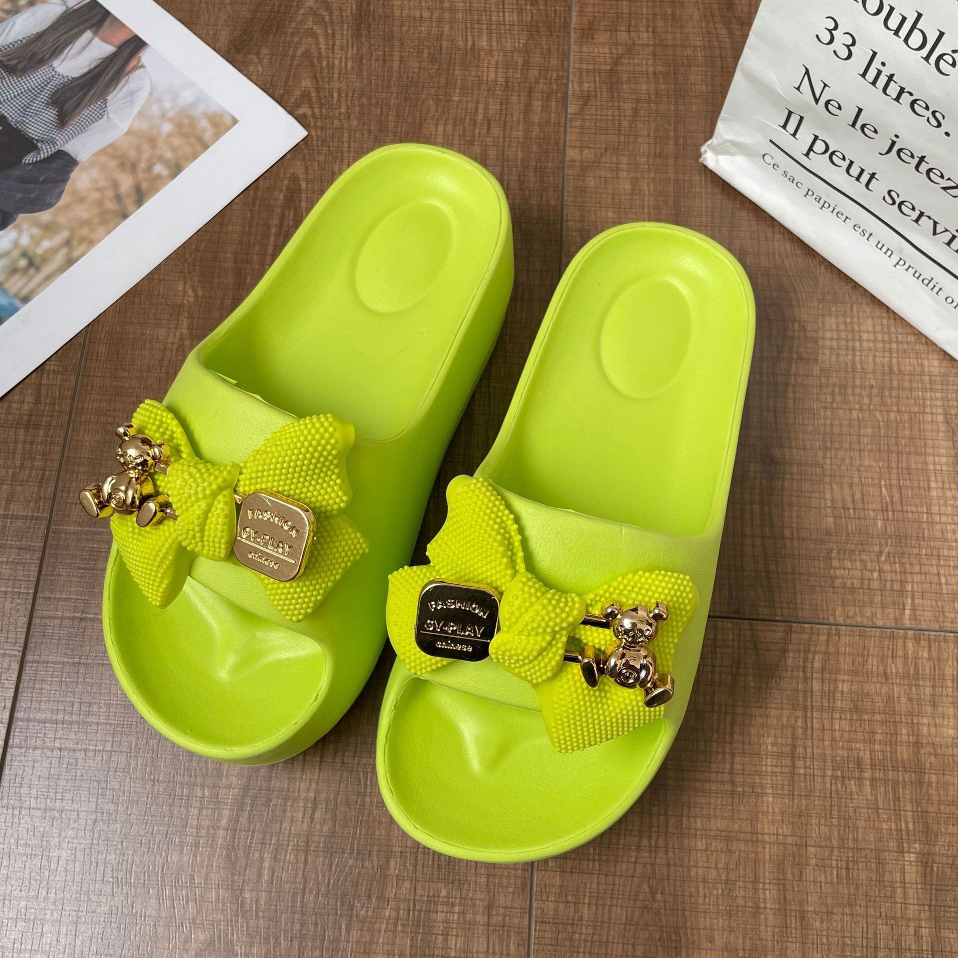 Damen-Flip-Flops, Strand-Leder-Gummi-Slipper mit Fußgewölbeunterstützung_voghion.com