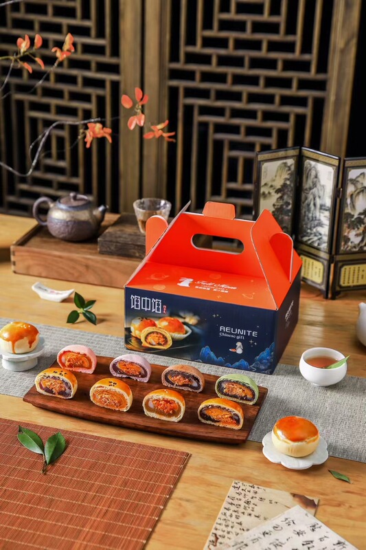 台州65克馅中馅红豆蛋黄酥中秋月饼肉松豆沙芋泥酥礼盒装批发|undefined