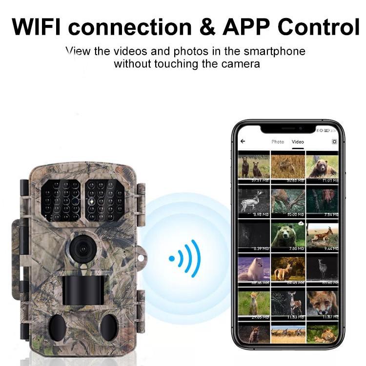 新品4K 30帧100米连接蓝牙WIFI打猎相机户外防水安防红外动物相机