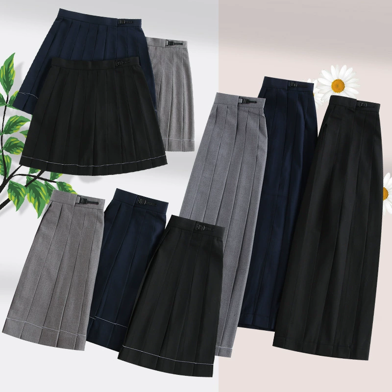 JK униформа сплошной цвет плиссированная юбка православная юбка JK униформа студенческая юбка с высокой талией