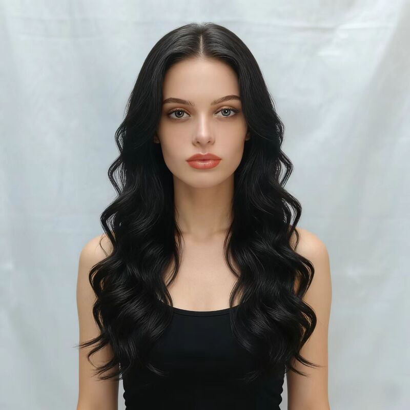 Black 13*6 Front Hook Universal Long Curly Hair Wig for Daily Use, Large Wave Curly Hair Headgear, Direct from Manufacturer