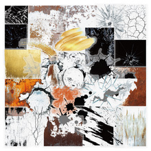 50张斑驳锈迹贴纸透明相框碎玻璃裂缝涂鸦装饰照片橱窗贴贴画批发