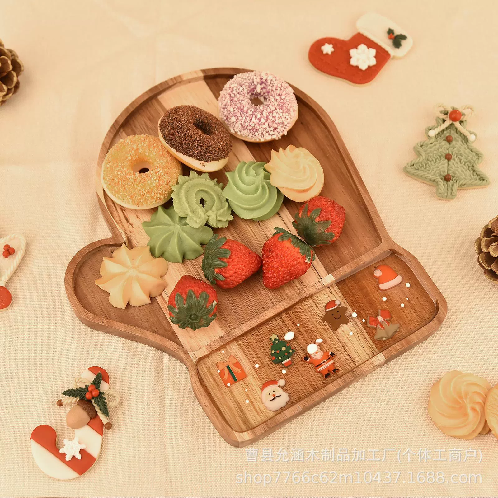 Творческий стиль деревянный поднос лося снеговика рождественские фруктовые закуски декоративные тарелки закуски оптовая трансграничная