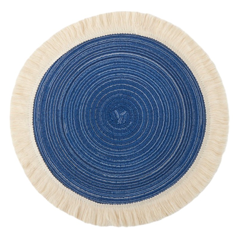 Nórdico de ramie transfronterizo almohadilla de comedor occidental almohadilla de té almohadilla de borde borde bordado de algodón aislante almohadilla de platos almohadilla de platos almohadilla de platos circular