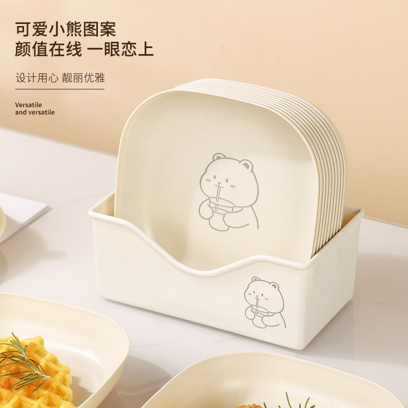Little Bear Bone-Dispensing Plate Fruit Cake Snack Storage Tray