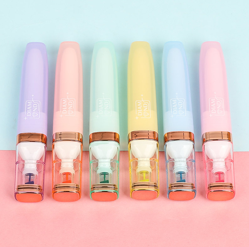 H217D diamante cabeza highlighter traje de nylon duro cabeza highlighter pluma mano cuenta pluma DIY creativo regalo creativo