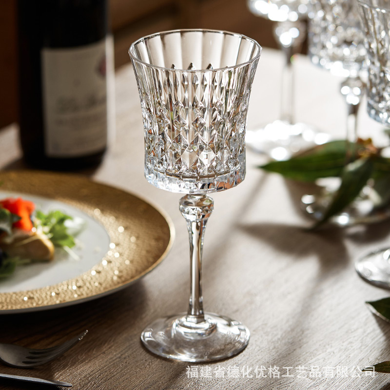 Francés importado CDA cristal diamante vintage vino tinto ventiladores champán Copa whisky vidrio