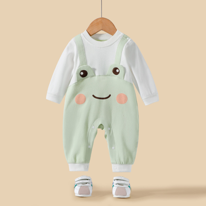 Bebé recién nacido mono puro algodón primavera y otoño hombre y mujer bebé mameluco babero mameluco ropa de luna llena 0-12month