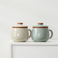 汝窯オフィスカップ蓋付き茶水分離三点セットマグカップシングルカップコーヒーカップ開片汝磁器