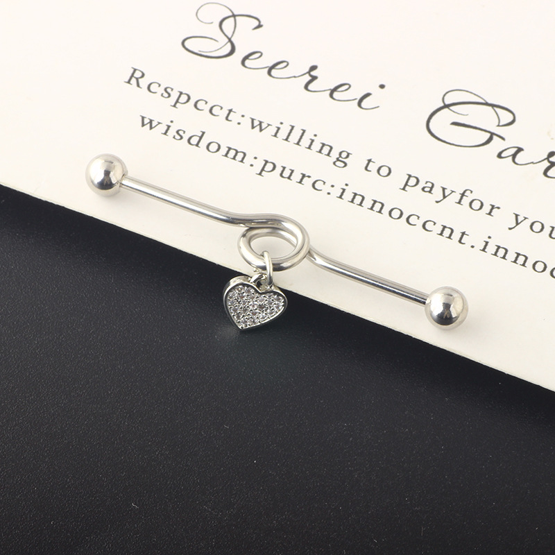 2022 Cross Love Ear Long Rod Earrings Piercing Jewelry Industrial Long Ear Rod Ear Bone Nails detail image 29