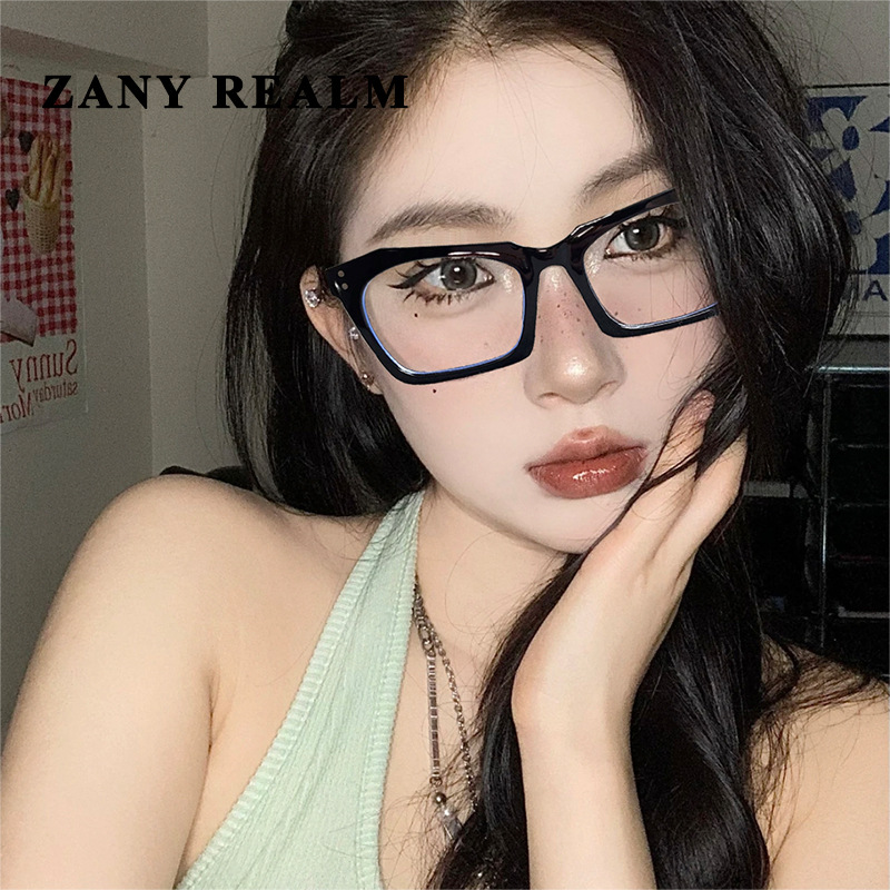 Nuevo ojo de gato retro cara llana Internet celebridad marco negro gafas de luz anti-azul personalidad Calle Cruz llano fabricante de Marco en stock