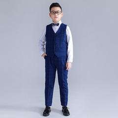 Children's formal wear boys' plus size padded vest three-piece set fat child piano host performance suit one piece agency 