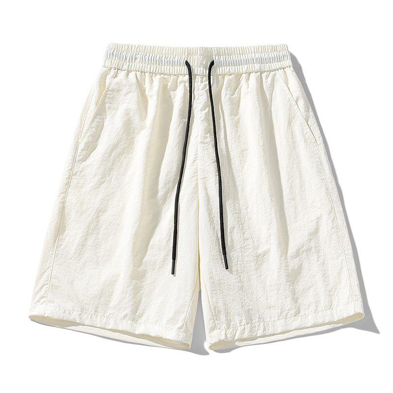 Shorts for Men and Women, Summer Ice Silk Sports Casual Pants, Breathable Thin Outer Wear, Three-Quarter Pants for Young Students, Three-Quarter Pants