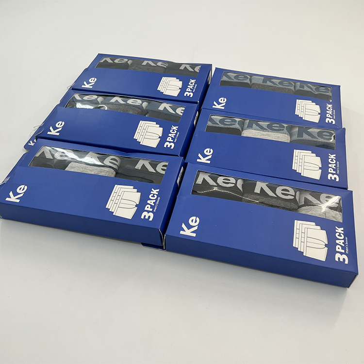 European and American Foreign Trade single men's boxed boxers cotton boxers mid-waist comfortable breathable Men's underwear 3 pieces a box