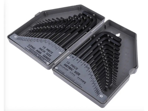 30-piece hexagonal metric and inch wrench set flat head L-shaped hexagonal wrench tool set plastic box