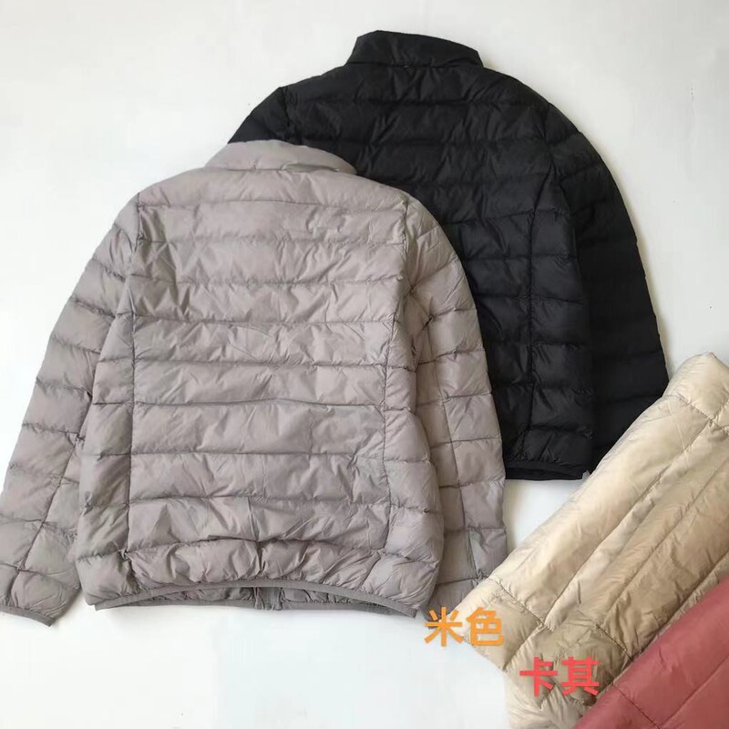 Item No. 24A15653: New winter collection, Japanese-style minimalist design, casual zip-up, lightweight, stand-up collar down jacket
