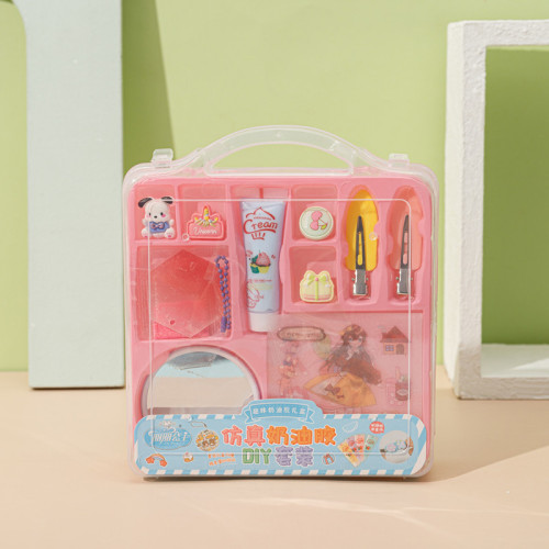 Treasure box cream glue DIY cream glue small cake making set for children and girls play house toys gift box