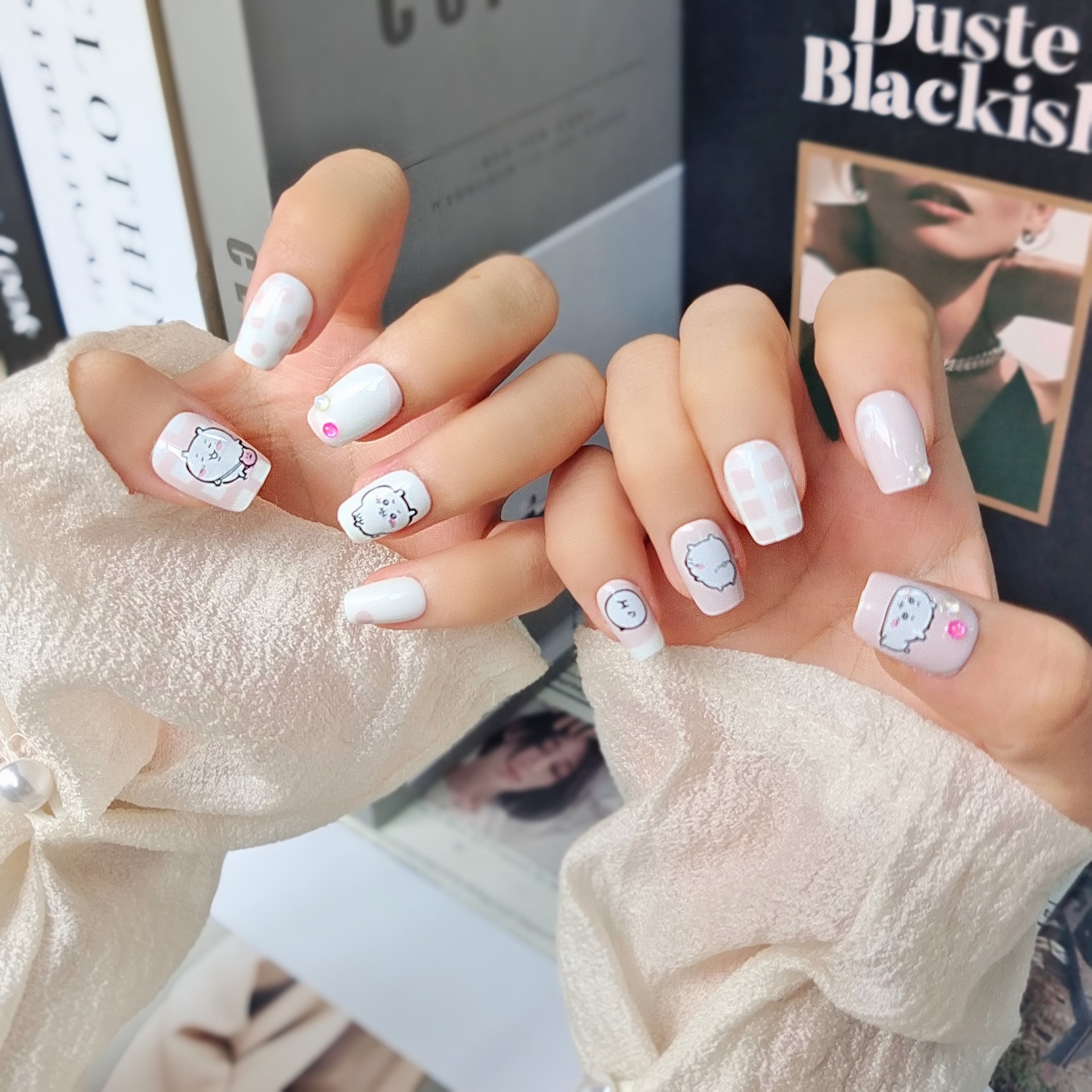 Yiyi Dance Jiyikava-Mechada hecha a mano, linda chica desmontable, pintada a mano coreana, gato corto