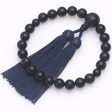 日本念珠12MM黑檀木男女佛珠男手串手持念珠