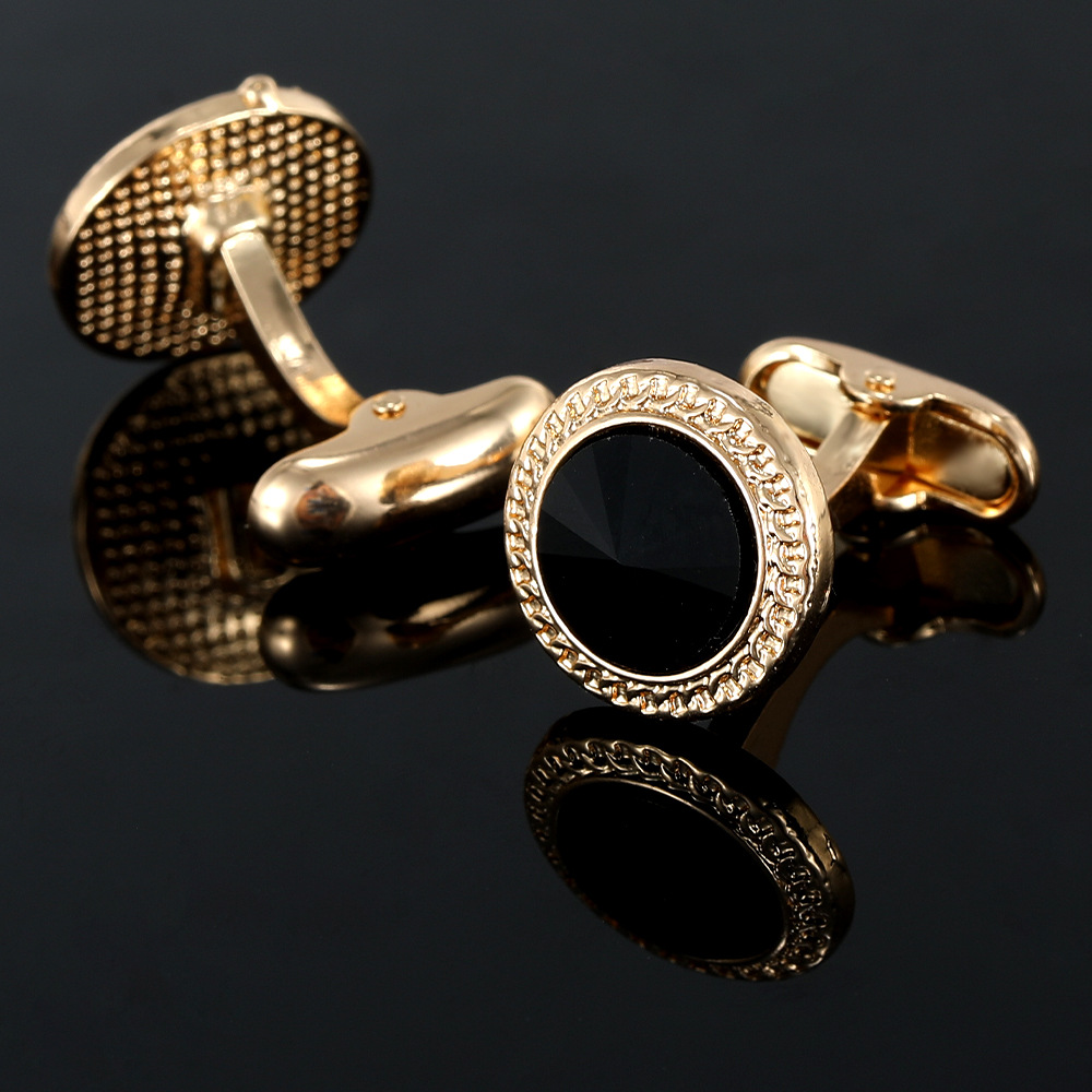 new cufflinks fashion French diamond men's cufflinks hot sale source laser engraving accessories_voghion.com