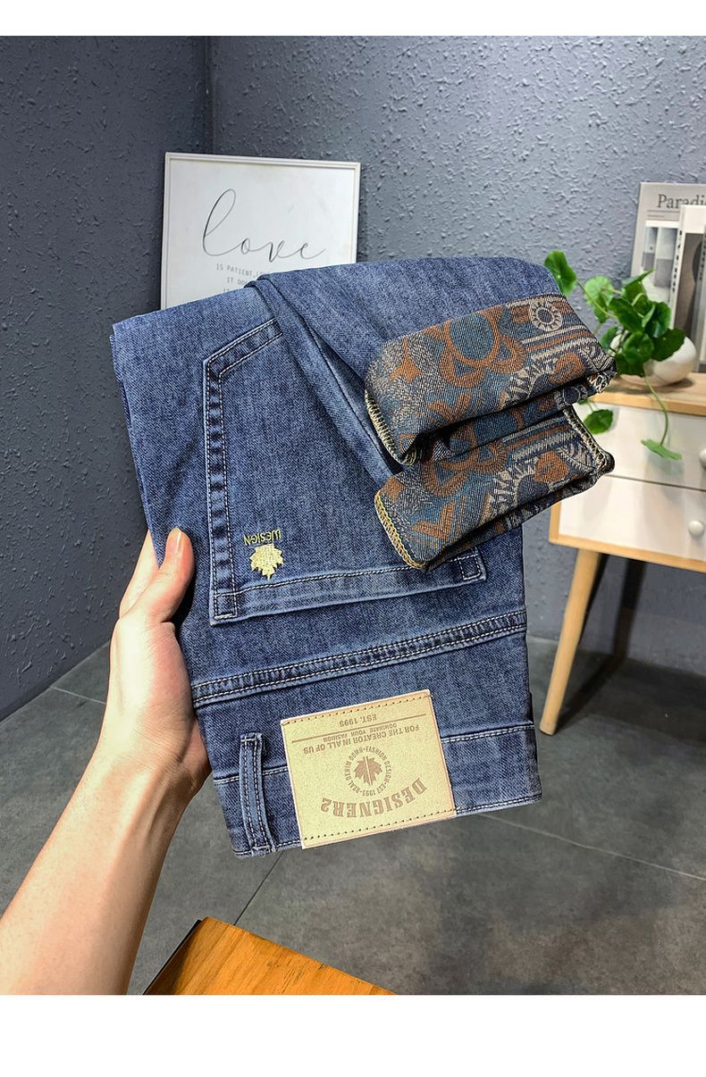 Jean droit et ample pour hommes, pantalon Long, tendance, haut de gamme, élastique, décontracté, nouvelle collection automne_voghion.com