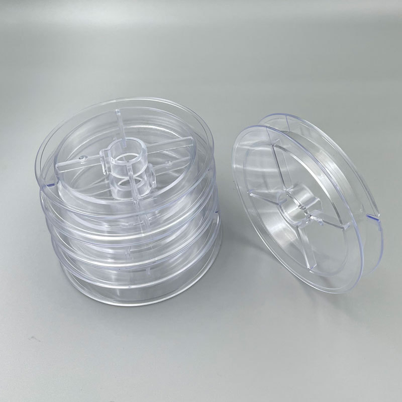 金鳞直径7厘米PS料小扁盘文玩弹力线DIY串珠线轴鱼线盘塑料空芯盘