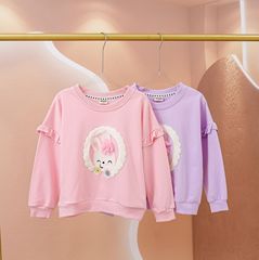女童春季長袖衛衣女孩卡通2024春季新款女寶寶洋氣上衣春春款