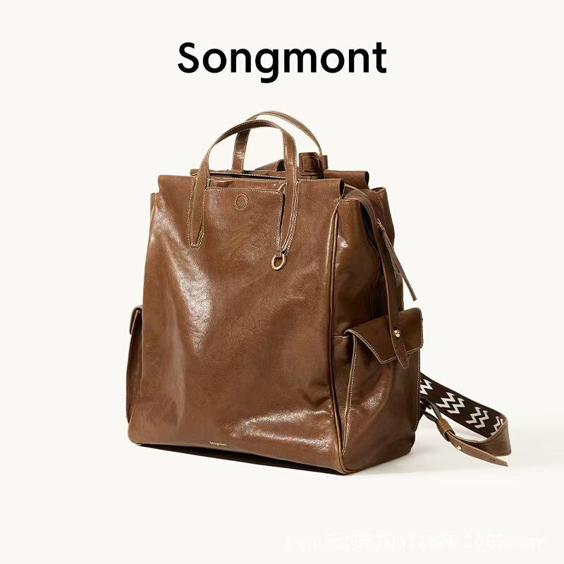 Songmont山下有松循迹系列大号双肩包无性别真皮植鞣皮16寸电脑包|undefined