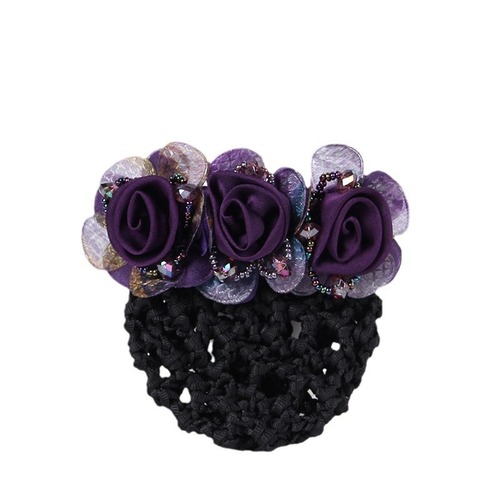 Professional hairdresser female nurse hotel attendant flower hairnet net pocket flight attendant front desk work hair accessories updo hair accessories