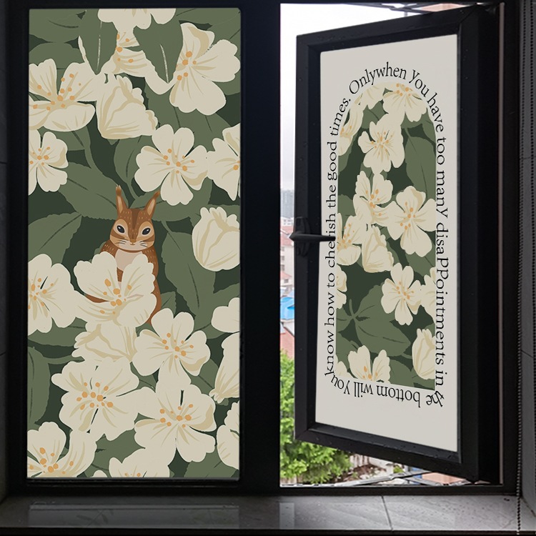 窗户玻璃贴纸全遮光贴膜阳台防晒隔热膜卫生间防走光防窥视静电贴