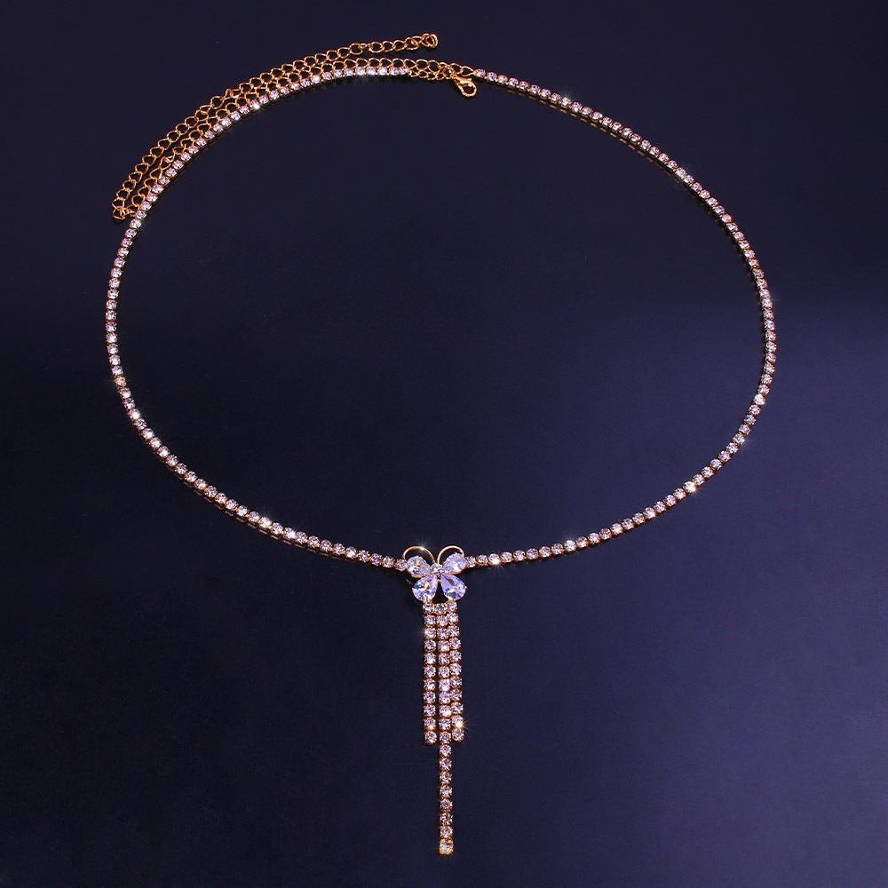 Transfronterizo popular sexy rhinestone ZIRCON mariposa cadena de la cintura tendencia verano playa vientre cadena de la cintura