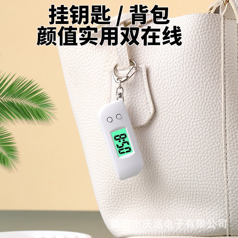 25新迷你时尚小巧电子钟简约钥匙扣电子表学生考试考研便携小挂表|undefined