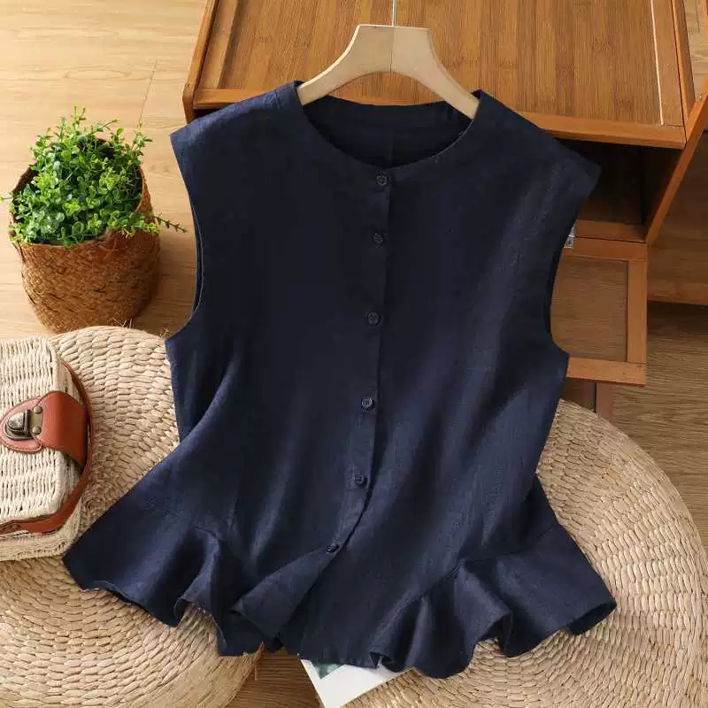 Cute summer brace with a round collar, universal doll sleevless