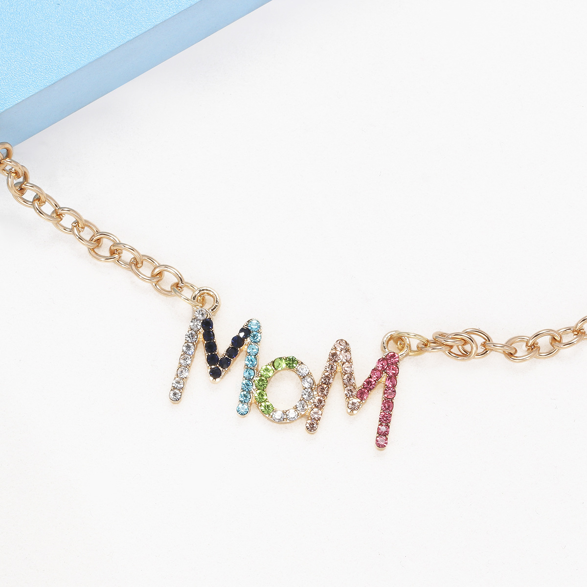 MAMA Lettre Alliage Placage Incruster Strass Fête Des Mères Femmes Collier display picture 7