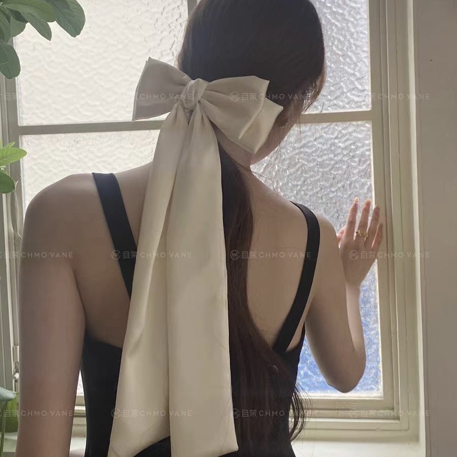 High-grade satin bow hairpin ribbon hair accessories headwear temperament New 2023