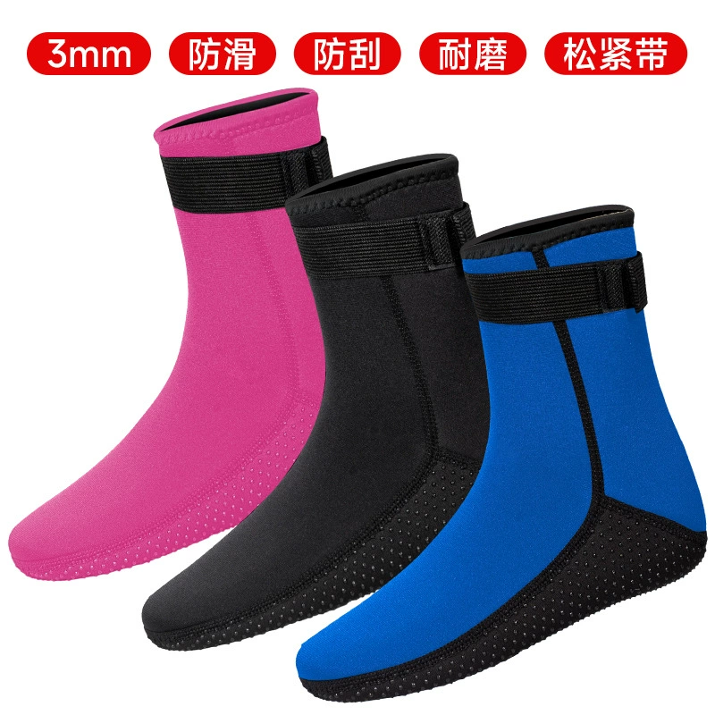 Носки для дайвинга 3 мм, нескользящие, износостойкие, пляжные носки, утолщенные, теплые, зимние, для плавания, для взрослых, для серфинга, для прогулок, длинные носки для подводного плавания