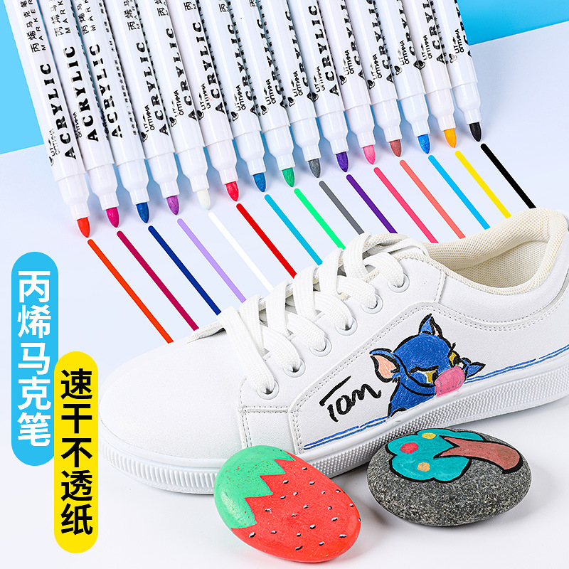 Tiktok mismo marcador de acrílico pluma de prensa de agua libre de tiza marcador de tarjeta negra pluma de acrílico de alta cobertura pluma de acrílico de Venta caliente